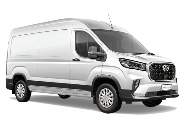 Vue latérale du fourgon MAXUS DELIVER9 - 2023 – modèle utilitaire gris aménageable